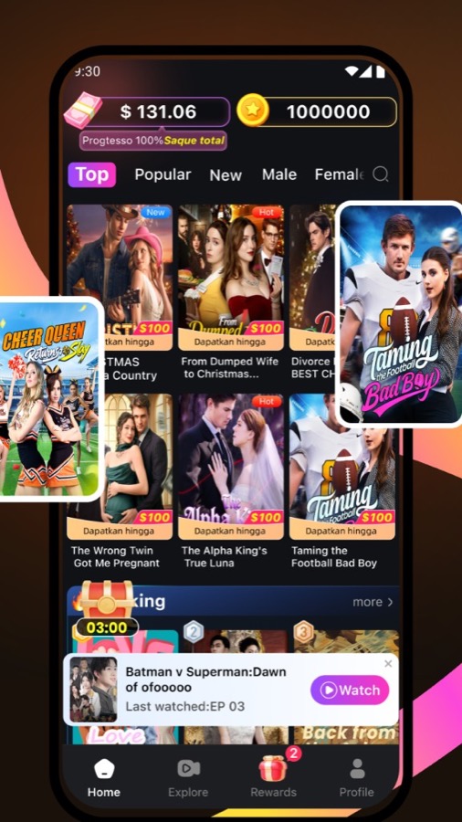 HotFlick app home showing trending short dramas